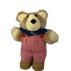 Vintage Wendy’s Dudley 7" Furskin Happy Holiday Plush Bear Stuffed Animal Toy